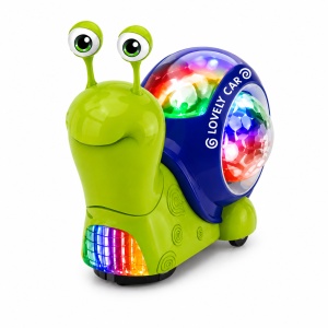 Jucarie interactiva Melc Snail Run Fast, cu muzica, lumini si miscare, 14 cm