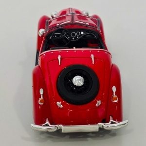 Macheta auto masina vintage Wanderer W25K Roadster 1936, model colectie 1:32, rosu - Img 4