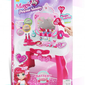 Masuta de toaleta My Magic Princess cu lumini și sunete, baghetă magică și set de accesorii cosmetice - Img 1