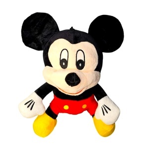 Pachet Mickey Mouse, cu jucarie de plus 30 cm, breloc, Kinder Chocolate si gel de dus, in punga de cadou - Img 5