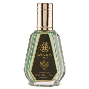 Parfum arabesc, Apa de Parfum Aventos Green, Fragrance World, Barbati - 50ml