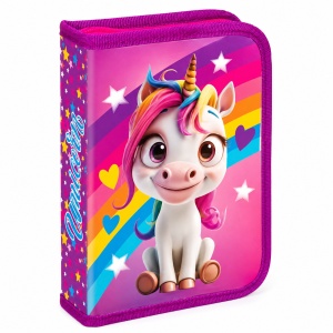 Penar neechipat Unicorn, 1 fermoar, 2 extensii, roz-mov - Img 3