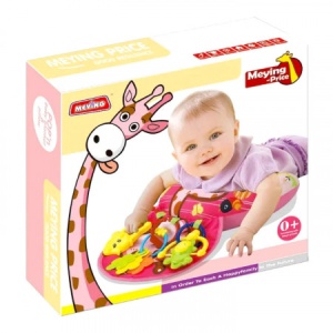 Perna de activitati pentru bebelusi, cu girafa si jucarii interactive, roz - Img 3