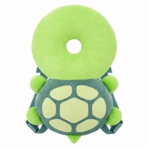 Pernita de protectie pentru capul bebelusului, tip rucsac, model Testoasa, bretele reglabile, verde, 6 luni+ - Img 4