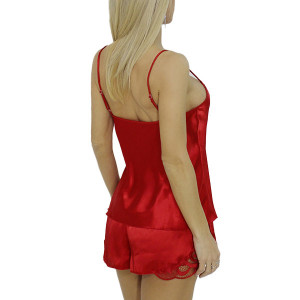 Pijama cu pantalon scurt Alisia, dantela inserata si insotita de cutie cadou cu funda1