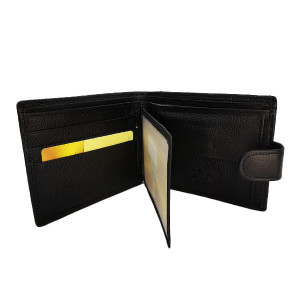 Portofel pentru barbati, calitate Premium, piele naturala, negru