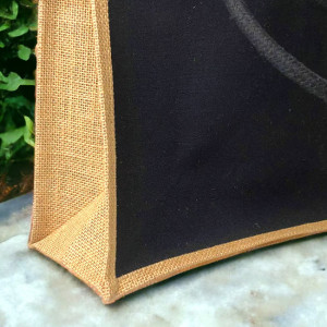 Sacosa Textila cu Interior Rezistent la Apa, 41x33x18cm, Alb/Negru - Img 8
