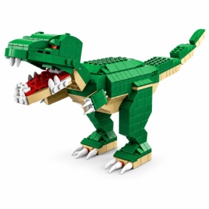 Set de constructie Dinozaur T-Rex, 1000 piese, 6 in 1, joc creativ pentru copii, 6 Ani+, Verde