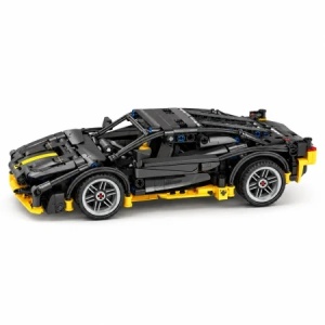 Set de constructie Supercar negru, 589 piese, mecanism pull-back, scara 1:18, 6 ani+ - Img 4