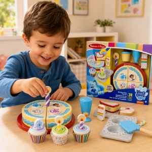 Set de joaca aniversar Melissa & Doug, cu tort si briose din lemn, 38 piese, 3+ ani - Img 2