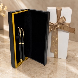 Set doua instrumente de scris elegante, pix si roller in caseta de lux si cutie eleganta - Img 4