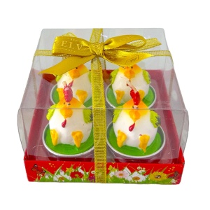 Set patru lumanari decorative cu tematica de Paste