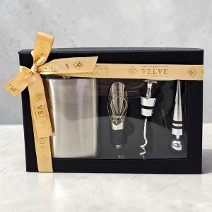 Set pentru barbati cu plosca inox si accesorii pentru bauturi, in cutie eleganta - Img 3