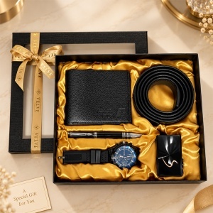 Set pentru barbati Grand Touch cu ceas, portofel, curea, pix si bricheta - Img 2