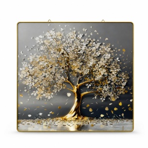 Tablou decorativ 3D Copacul Fermecat cu cristale stralucitoare, 40x40 cm