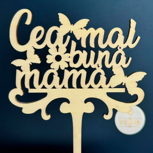 Topper, Ornament Decorativ din lemn "Cea mai buna mama" - Img 2