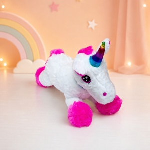 Unicorn de plus Rainbow Pony cu sunet si melodie, alb-roz, 30 c - Img 3