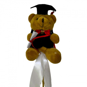 Ursulet de plus Absolvent, cu toca, roba si diploma, pe bat, 10 cm - Img 6