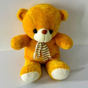 Ursulet de plus Rony, cu fular, Inaltime 36 cm, Portocaliu
