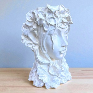 Vaza Venus Flower Lady, 33 cm, Alb Sidefat - Img 2