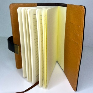 Agenda Copacul Vietii, din piele ecologica, cu cifru numeric, Negru-Auriu, 22x15 cm - Img 3