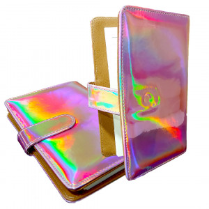 Agenda de notite Halou, cu liniatura si coperta cașerata cu efect multicolor, reflectorizant, 18x12, Roz