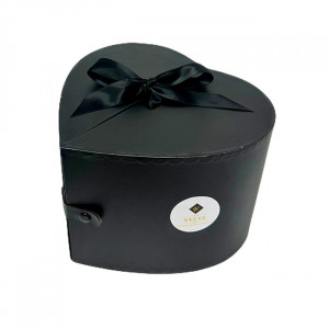 Aranjament floral cu trandafiri de sapun in cutie neagra cadou cu funda, Rosu - Img 7