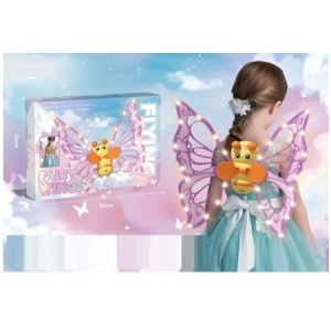 Aripi de zana cu lumini si sunete pentru copii, model albina, 36 cm, Fairy Wings
