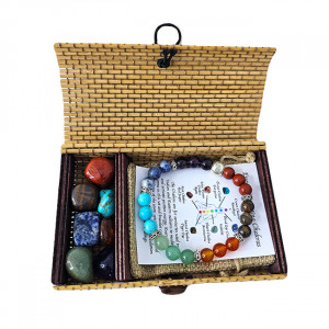 Bratara Amethyst Energy Activating Chakras, din pietre semipretioase in cutie cadou - Img 2
