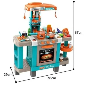 Bucatarie de jucarie copii cu lumini si sunete, set complet Kids Kitchen cu accesorii, 87 cm - Img 5