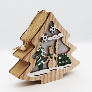 Casuta Fir in forma de bradut, cu luminite si design de iarna, CFL14