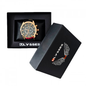 Ceas sport barbatesc Ulysses ZETA, cu quartz si cadran din otel inoxidabil, in cutie eleganta, imprimata cu logo  1