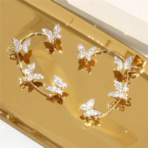 Cercel ear cuff pe toata urechea, Royal Butterflay auriu pentru urechea stanga