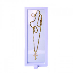 Colier unisex din inox, Hope, cu pandativ tip cruce, ambalat in cutie deosebita, White Crystal 1