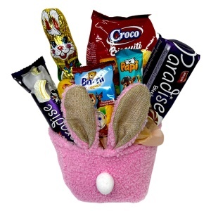 Cos de Paste Pink Bunny Mix pentru copii, cu Kinder Surprise si dulciuri - Img 4