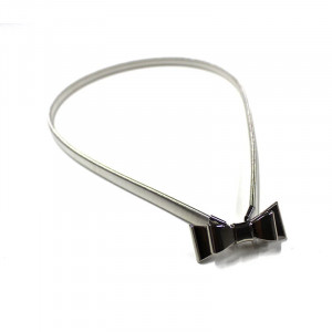 Curea metalica elastica Mesa, catarama - fundita, Argintiu