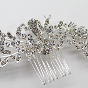 Diadema de par Lora, cu pietre semipretioase, argintie, DL014 - Img 3