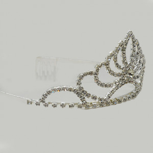 Diadema de par Princess, cu pietre semipretioase, argintie, DP012