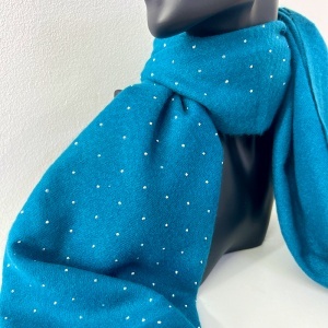 Esarfa dama Cashmere Sparkle, pentru femei, in cutie eleganta, turcoaz - Img 3