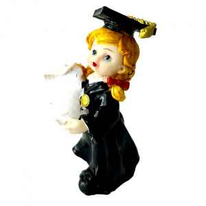 Figurina din rasina, absolventa cu pergament absolvire, 11 cm, - Img 4