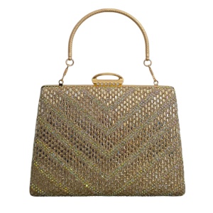 Geanta clutch pentru evenimente SUN POP, cu strasuri multicolore, AURIU