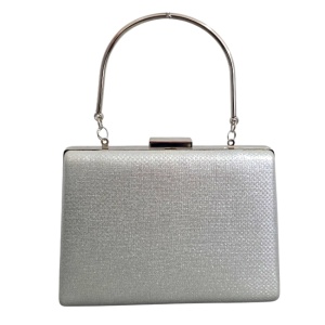 Geanta de evenimente, SYLVI, tip clutch, cu lant detasabil argintiu si piele ecologica, Silver - Img 1