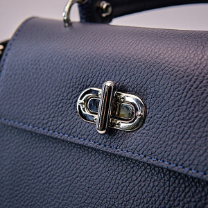 Geanta eleganta, PoshPurse, din piele naturala, de tip business si inchidere laterala, Negru