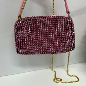 Geanta plic, Sparkle cu strasuri din pietre semipretioase, Roz 3