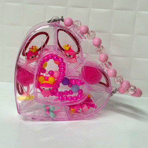 Gentuta pentru fetite, in forma de inima, cu accesorii pentru par - Img 2