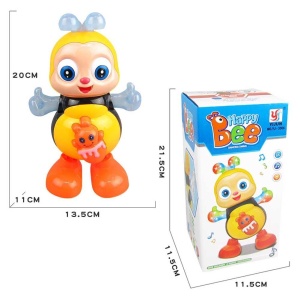 Jucarie interactiva Happy Bee, albinuta dansatoare cu muzica si lumini, 21 cm - Img 5