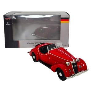 Macheta auto masina vintage Wanderer W25K Roadster 1936, model colectie 1:32, rosu