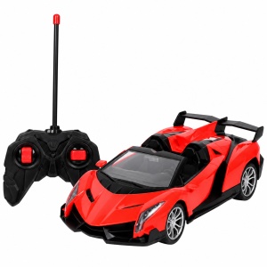 Masinuta sport cu telecomanda, scara 1:16, 27 MHz, rosu-negru, 8+ ani