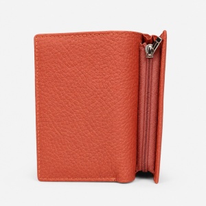 Portofel dama Hassion din piele naturala, deschidere tripla, compartimente carduri si buzunar cu fermoar, Roz inchis - Img 4