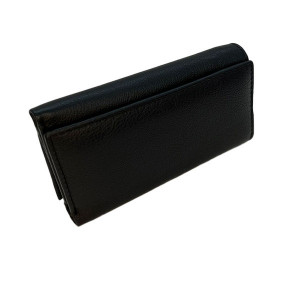 Portofel HaPortofel Hassionses din piele naturala, pentru femei, cu 10 compartimente, negrussionses din piele natura, pentru femei, cu 10 compartimente, negru